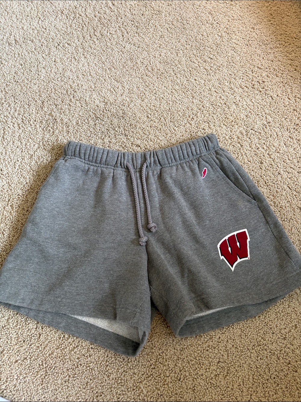 Gray Athletic Lounge Shorts with Maroon 'W' Logo